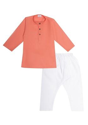 Boys Mandarin Collar Straight Kurta With Pyjamas