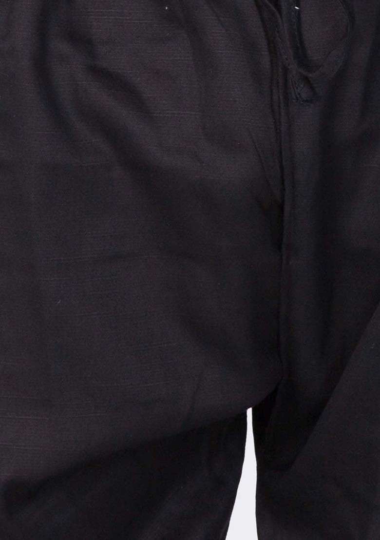 Boys Shirt Collar Cotton Pathani Kurta With Pyjamas - Indya