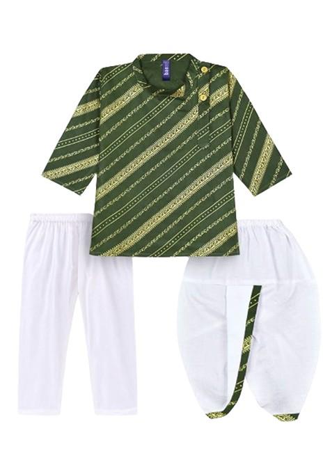 Boys Ethnic Motifs Printed Regular Kurta With Pyjamas — view on Indya