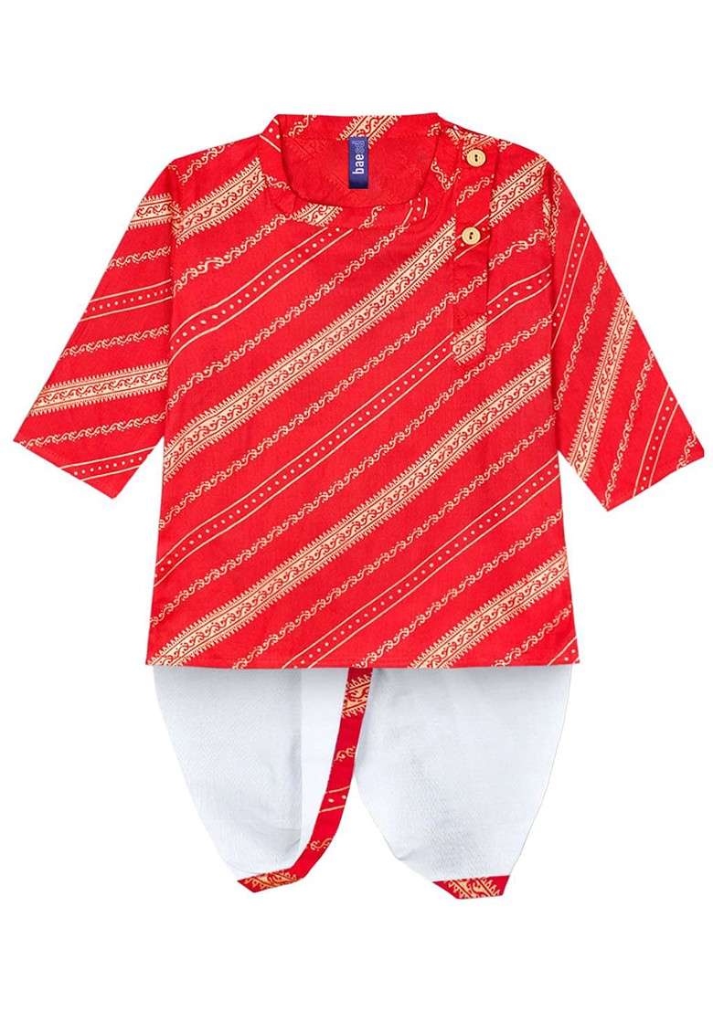 Boys Ethnic Motifs Printed Regular Kurta With Dhoti Pants - Indya