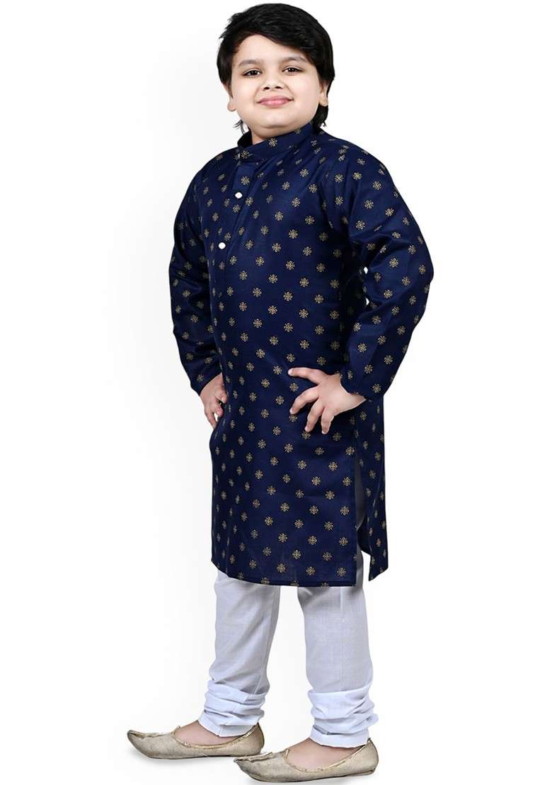 Boys Ethnic Motifs Printed Kurta With Pyjamas - Indya