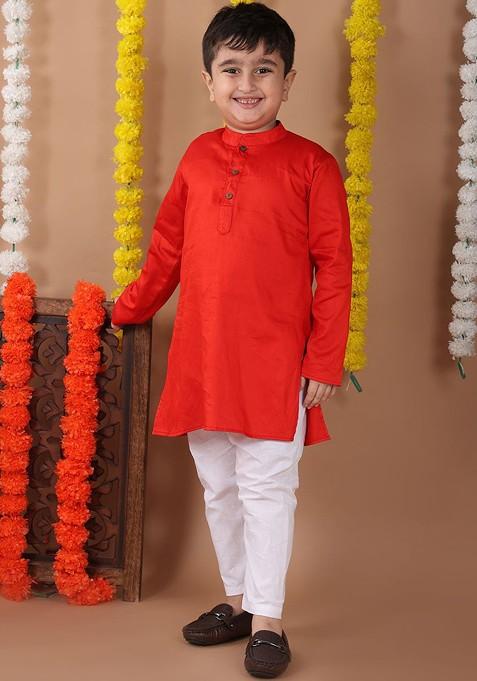 Boys Pure Cotton Kurta With Trouser