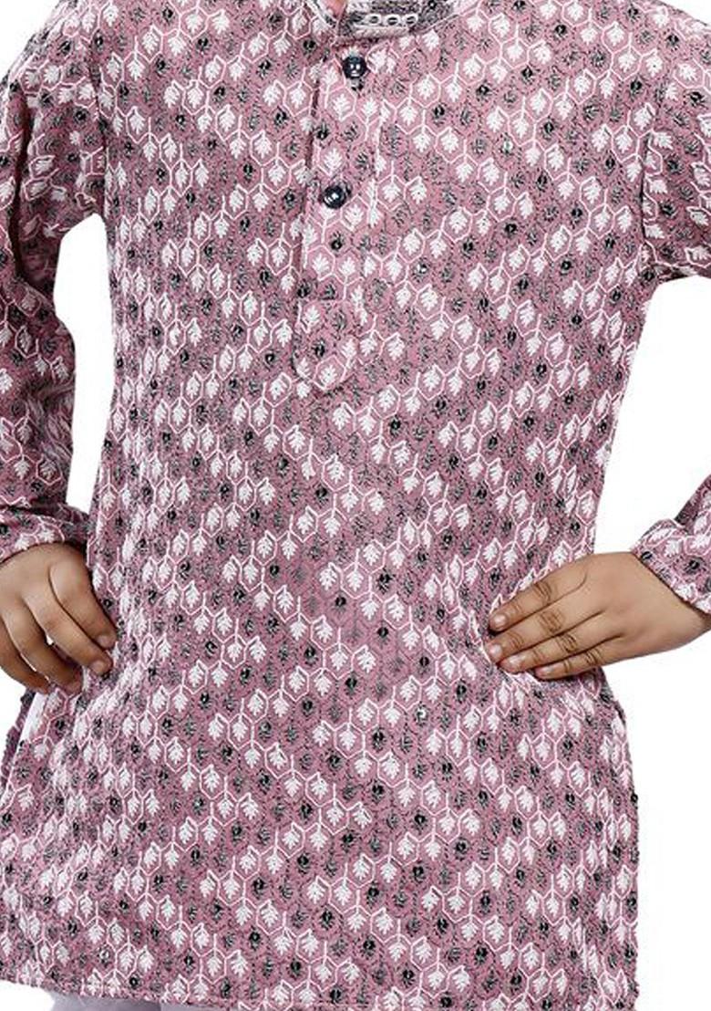 Boys Ethnic Motifs Printed Straight Kurta With Dhoti Pants - Indya