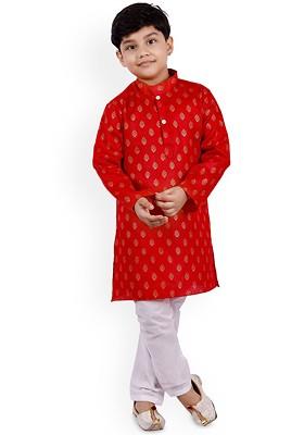 Boys Ethnic Motifs Printed Regular Kurta With Pyjamas