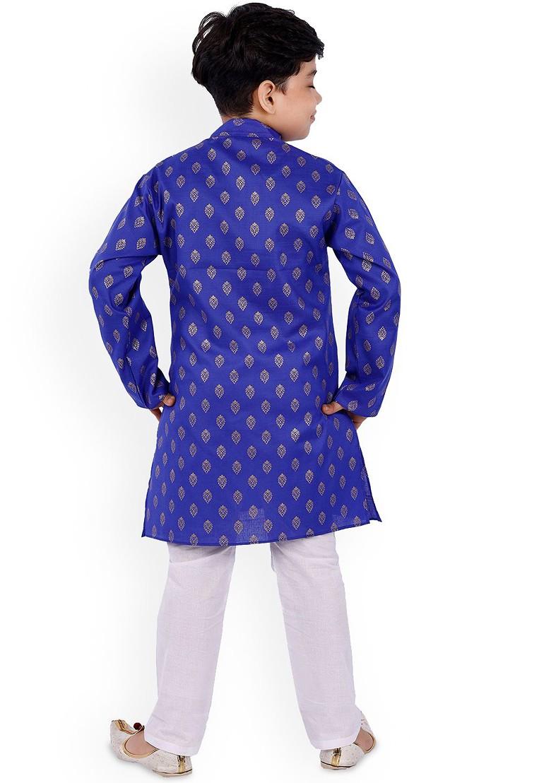 Boys Ethnic Motifs Printed Regular Kurta With Trousers - Indya