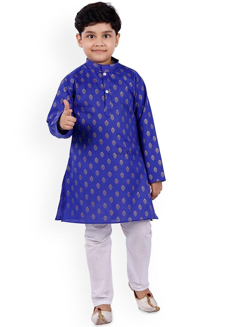 Boys Ethnic Motifs Printed Regular Kurta With Trousers - Indya