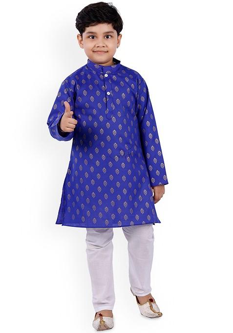 Boys Ethnic Motifs Printed Regular Kurta With Trousers — view on Indya