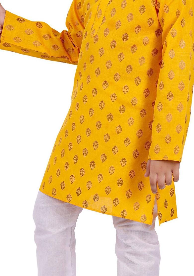 Boys Ethnic Motifs Printed Regular Kurta With Pyjamas - Indya