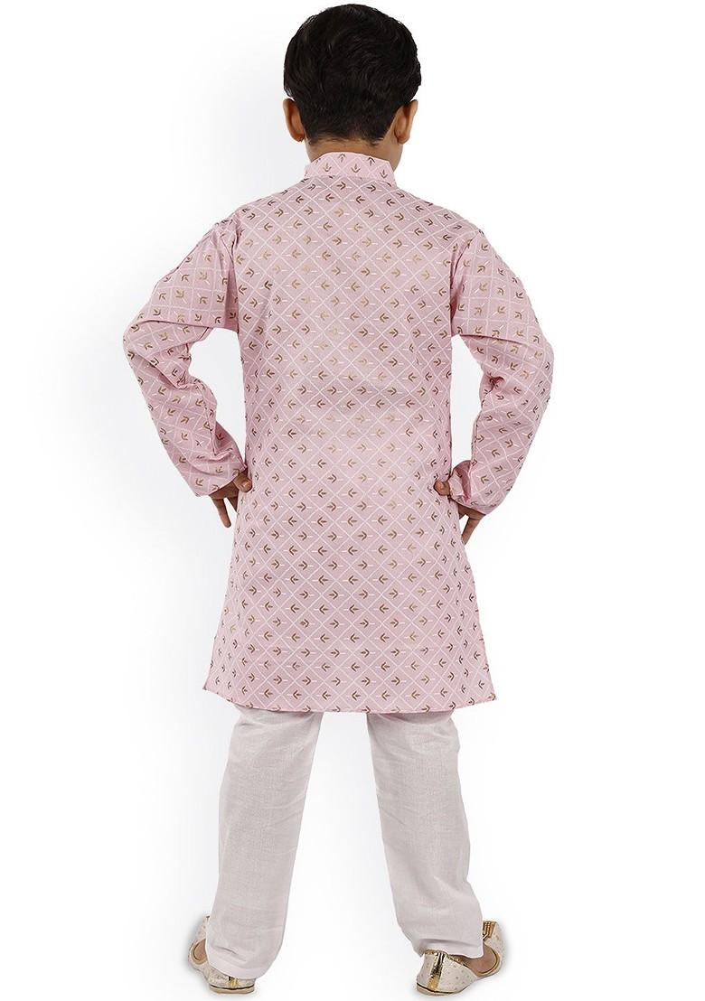 Boys Floral Printed Regular Kurta With Trousers - Indya