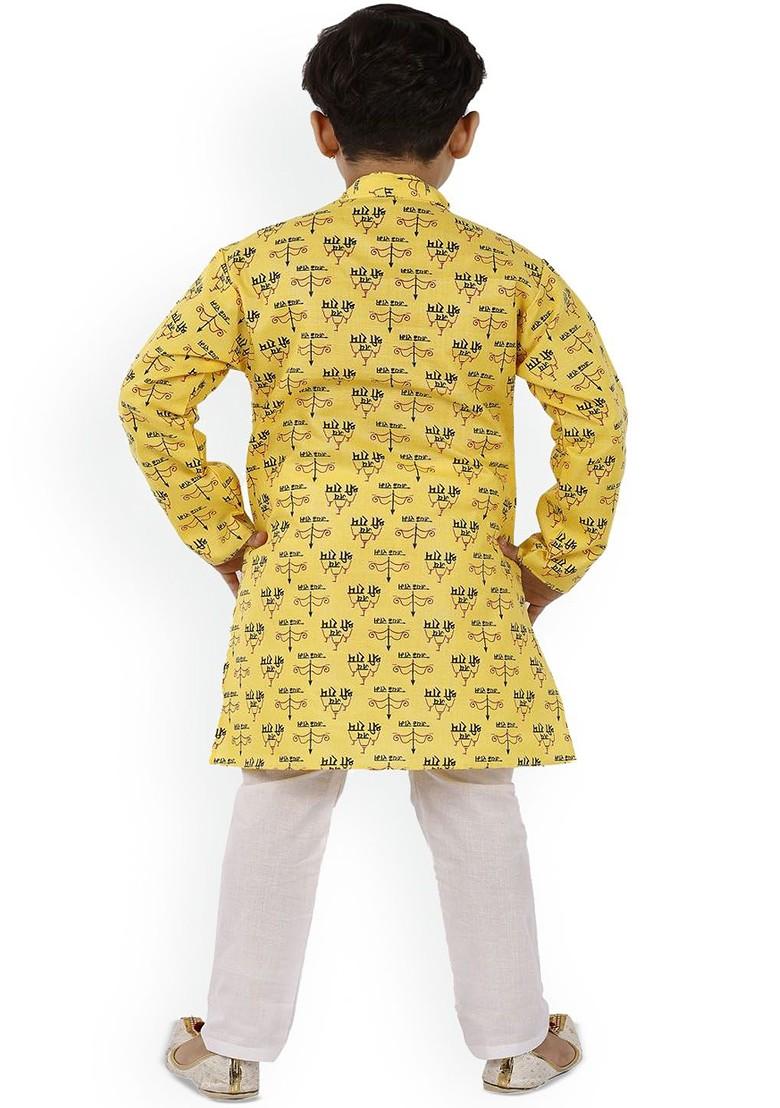 Boys Ethnic Motifs Printed Regular Kurta With Trousers - Indya