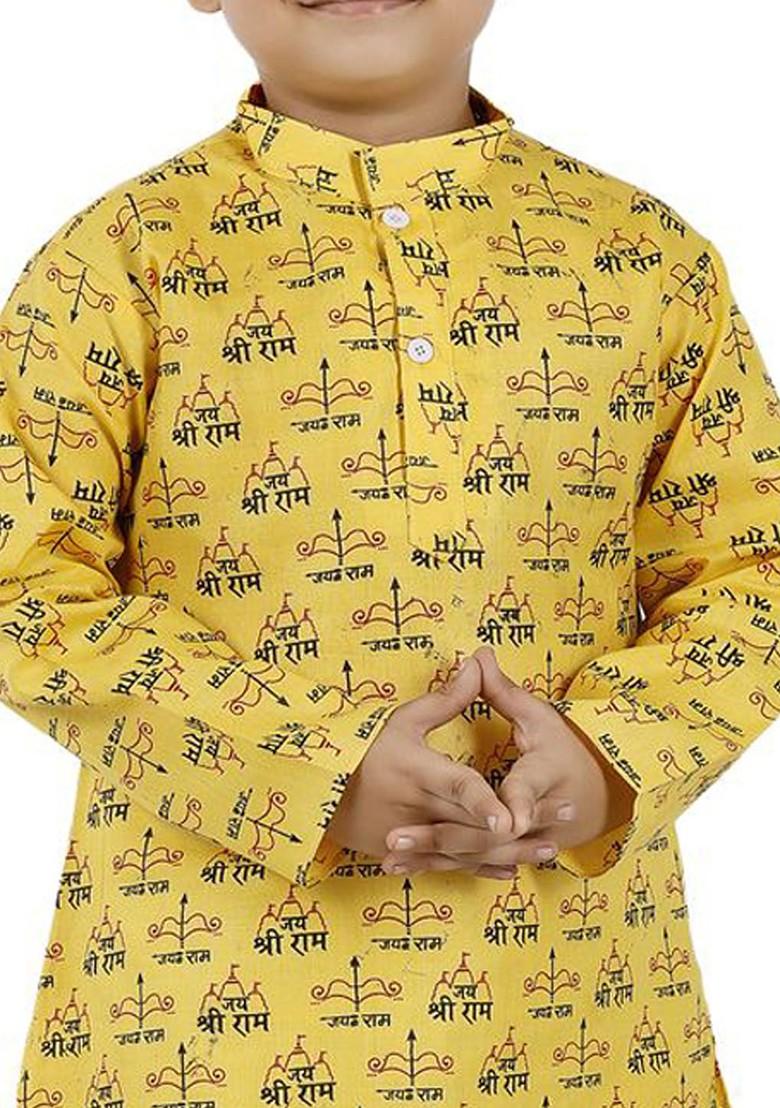 Boys Ethnic Motifs Printed Regular Kurta With Trousers - Indya