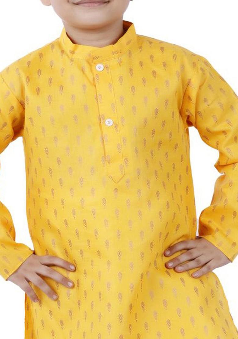 Boys Floral Printed Regular Kurta With Trousers - Indya