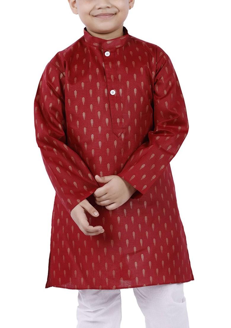 Boys Ethnic Motifs Printed Regular Kurta With Pyjamas - Indya