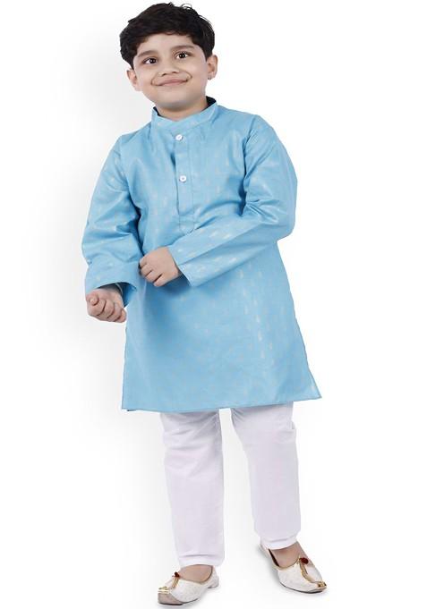 Boys Ethnic Motifs Regular Kurta With Trousers — view on Indya