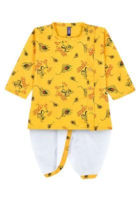 Boys Ethnic Motifs Printed Kurta With Dhoti Pants