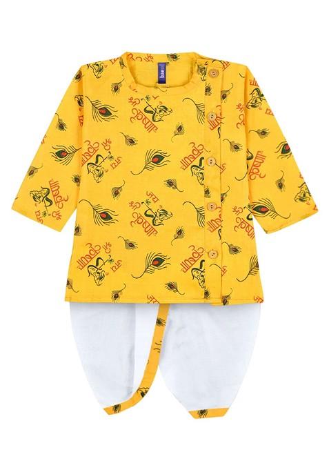 Boys Ethnic Motifs Printed Kurta With Dhoti Pants — view on Indya