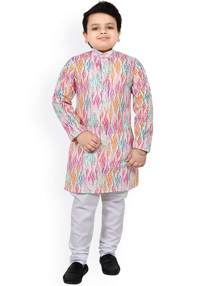 Boys Ethnic Motifs Printed Regular Kurta With Pyjamas - Indya