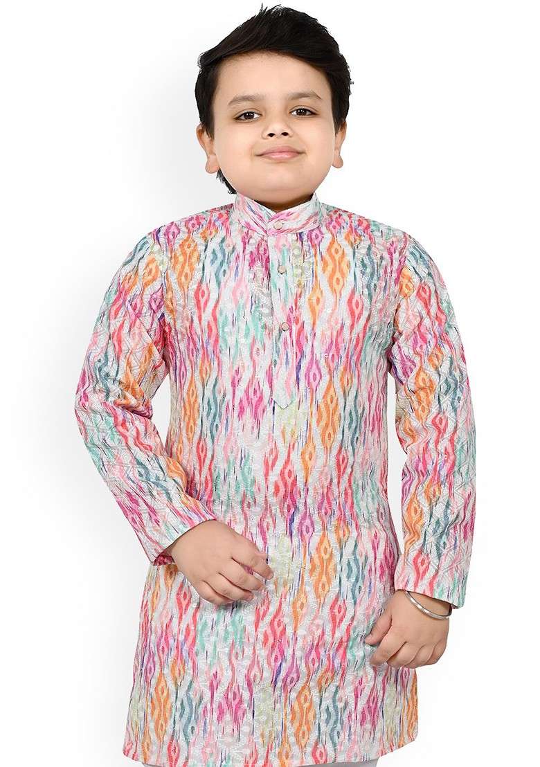 Boys Ethnic Motifs Printed Regular Kurta With Pyjamas - Indya