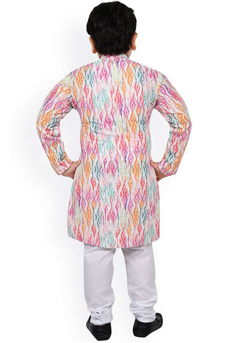 Boys Ethnic Motifs Printed Regular Kurta With Pyjamas - Indya