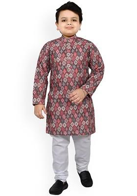 Boys Ethnic Motifs Printed Regular Kurta With Pyjamas