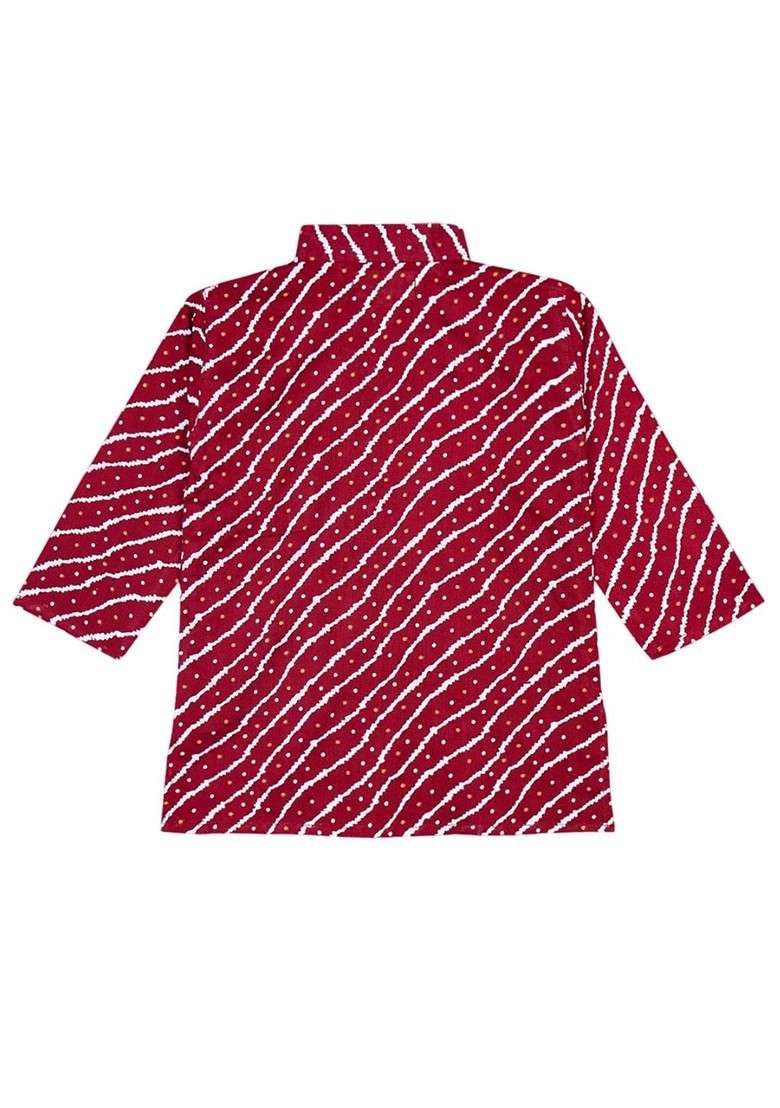 Infant Boys Striped Gotta Patti Kurta With Dhoti Pant - Indya