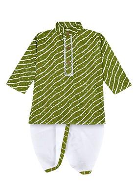 Infant Boys Striped Gotta Patti Kurta With Dhoti Pant
