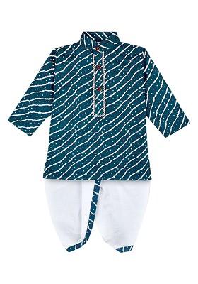 Boys Striped Straight Kurta With Dhoti Pants