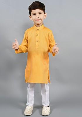 Boys Regular Thread Work Kurta With Pyjamas