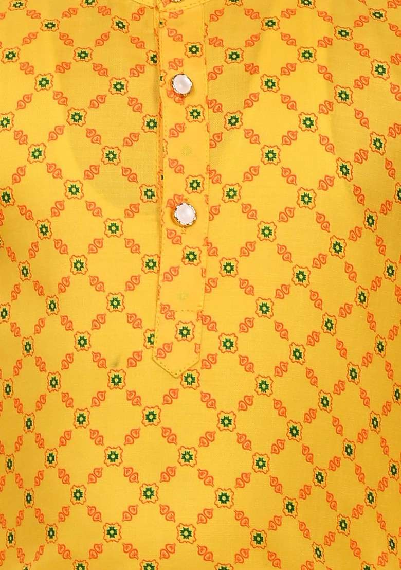 Boys Ethnic Motifs Printed Regular Kurta With Churidar - Indya