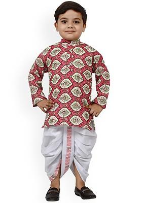 Boys Ethnic Motifs Printed Regular Kurta With Dhoti Pants