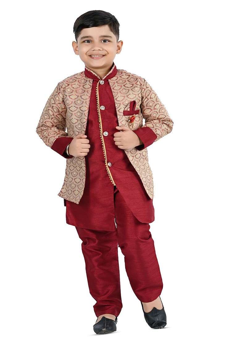 Boys Regular Kurta With Trousers - Indya