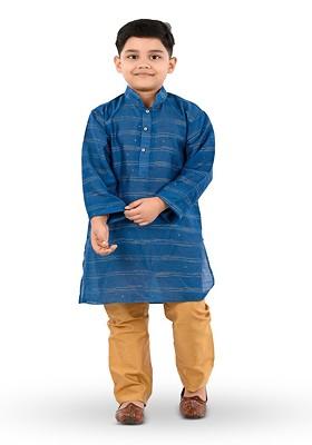 Boys Mandarin Collar Regular Kurta With Trousers