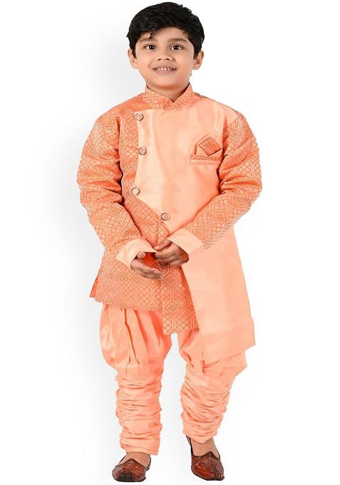 Ethnic Motifs Printed Angrakha Kurta With Churidar — view on Indya