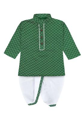 Boys Ethnic Motifs Printed Regular Straight Kurta With Dhoti Pants