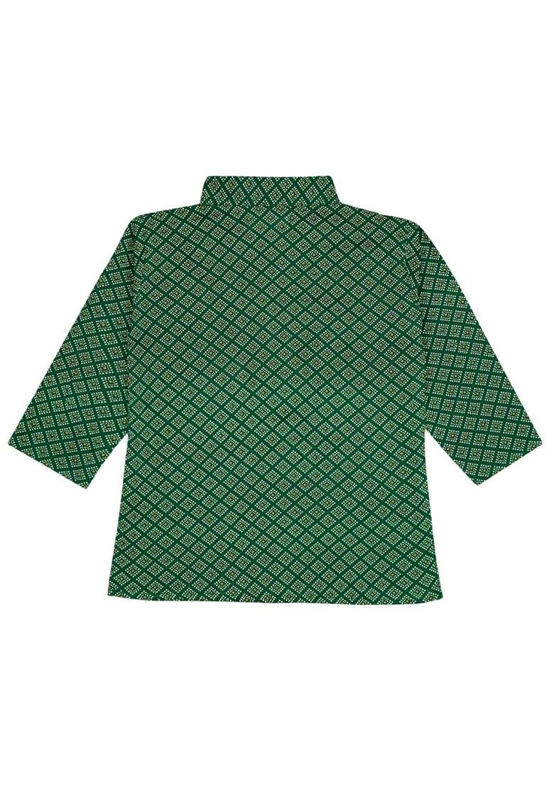 Boys Ethnic Motifs Printed Regular Straight Kurta With Dhoti Pants - Indya