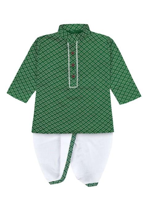 Boys Ethnic Motifs Printed Regular Straight Kurta With Dhoti Pants — view on Indya