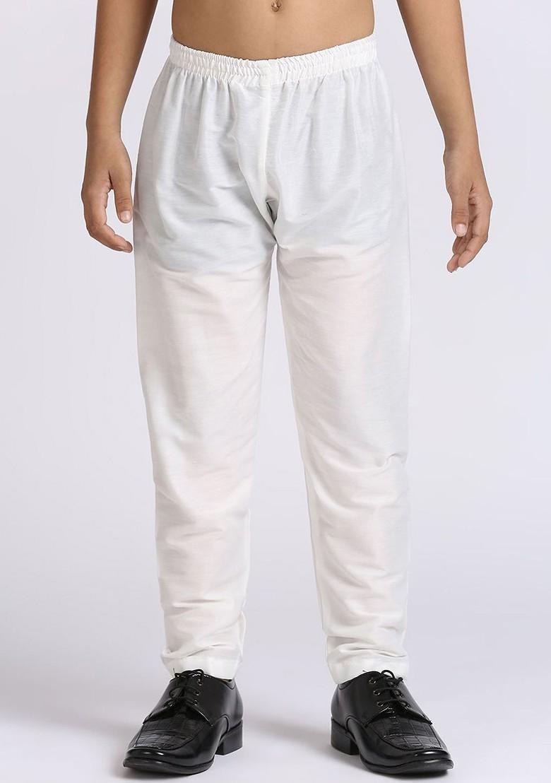 Boys Ethnic Motifs Embroidered Sequinned Mandarin Collar Kurta With Pyjamas - Indya