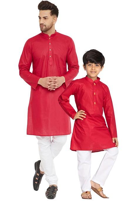 Boys Long Sleeves Kurta With Pyjamas — view on Indya