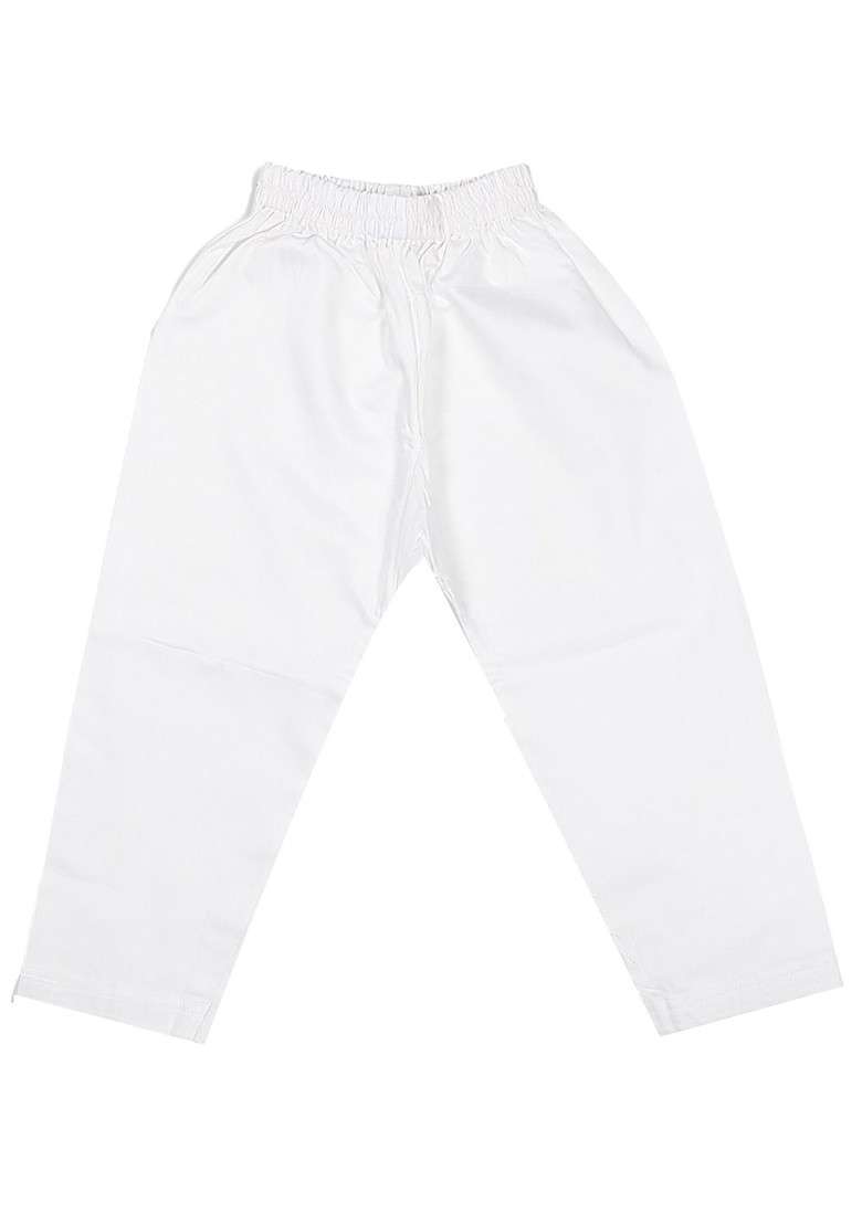 Boys Orange And White Embroidered Chikankari Pure Cotton Kurta With Pyjama - Indya