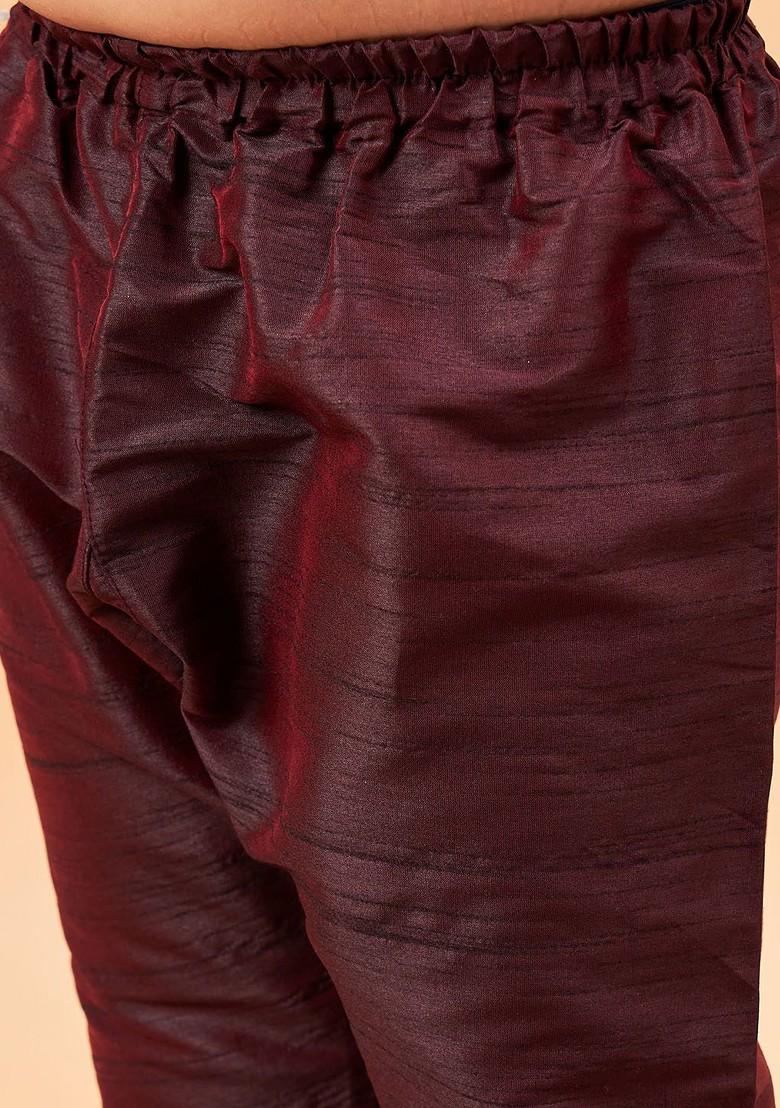 Boys Mandarin Collar Kurta With Pyjamas And Nehru Jacket - Indya