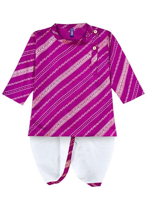 Boys Ethnic Motifs Printed Regular Kurta With Dhoti Pants — view on Indya
