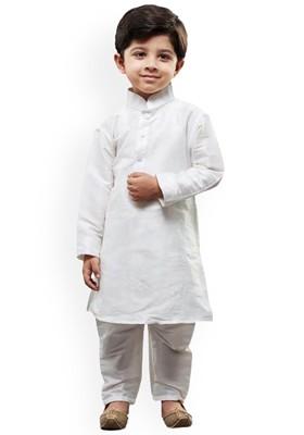 Boys Mandarin Collar Regular Pure Cotton Kurta With Pyjama