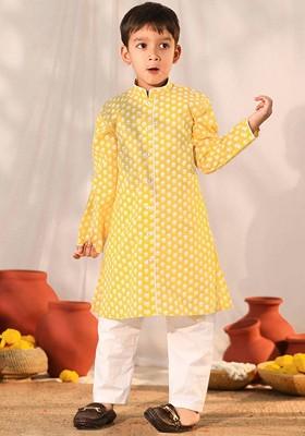 Boys Ethnic Motifs Printed Regular Kurta With Pyjamas