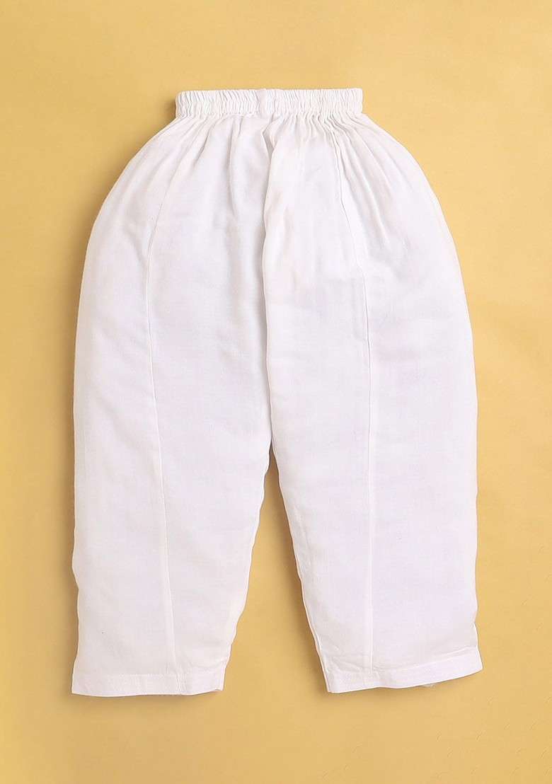 Boys Shirt Collar Pathani Kurta With Pyjamas - Indya