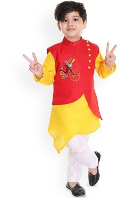 Boys Mandarin Collar Kurta With Trousers