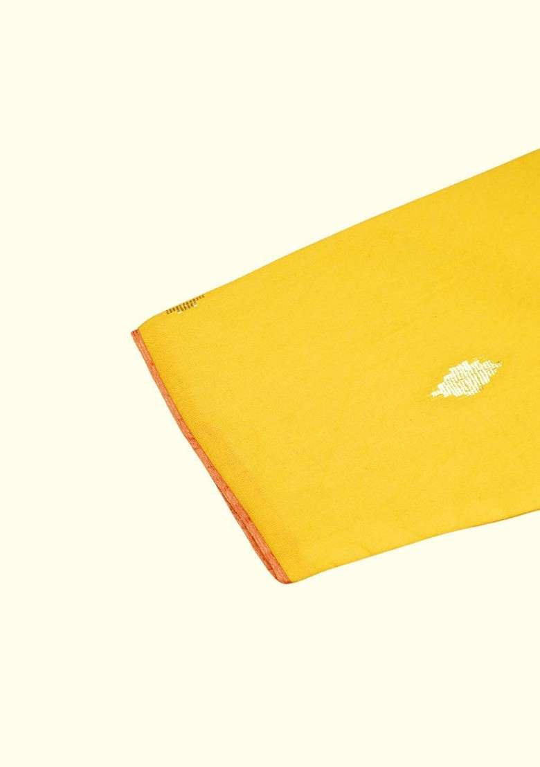 Yellow Woven Design Cotton Kurta Dhoti Set For Boys - Indya