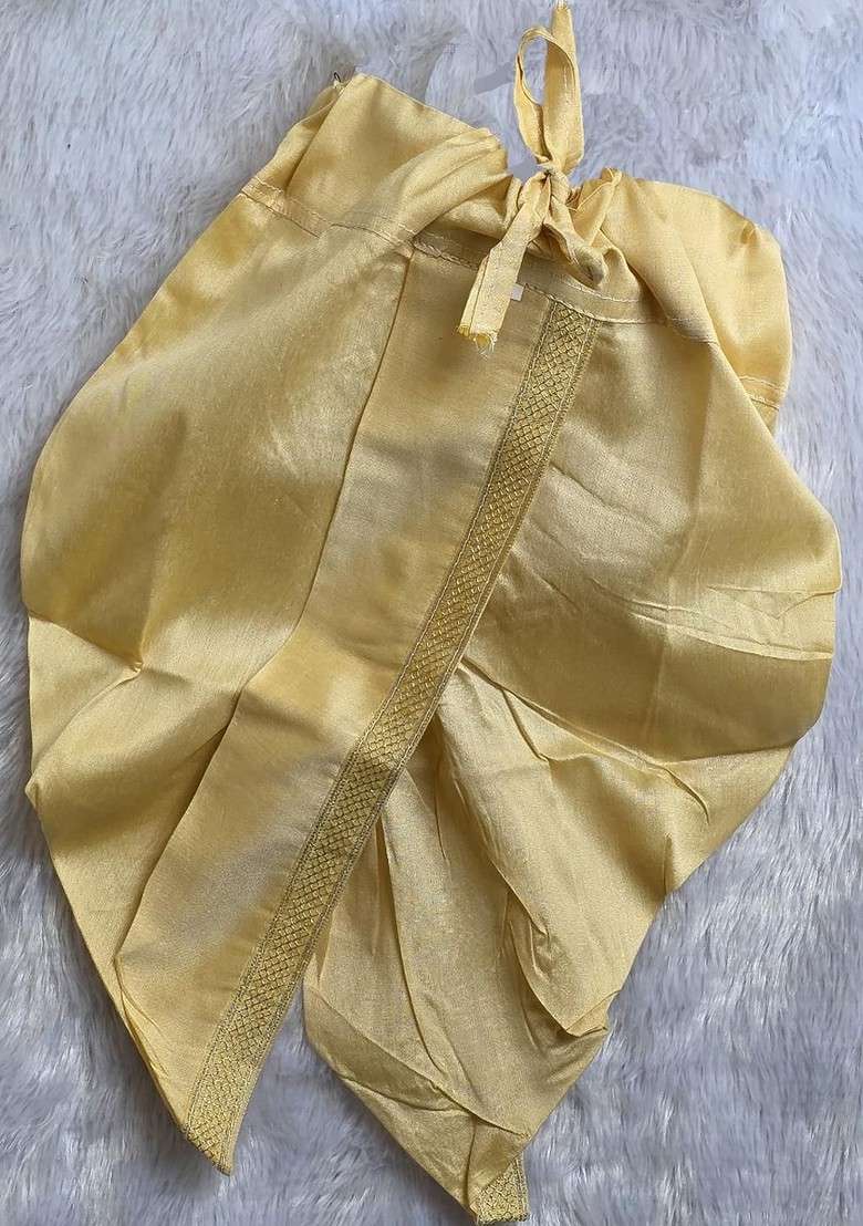 Orange Embroidered Cotton Kurta Dhoti Set For Boys - Indya