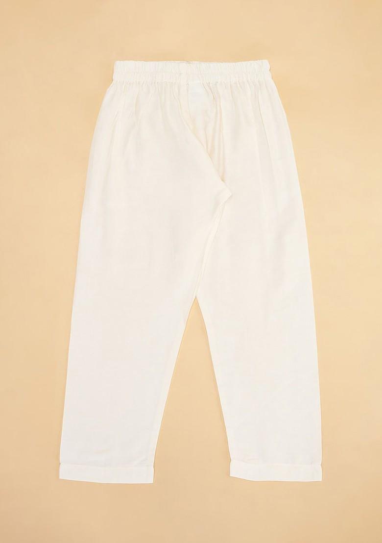 Black Embroidered Blended Kurta Set For Boys - Indya