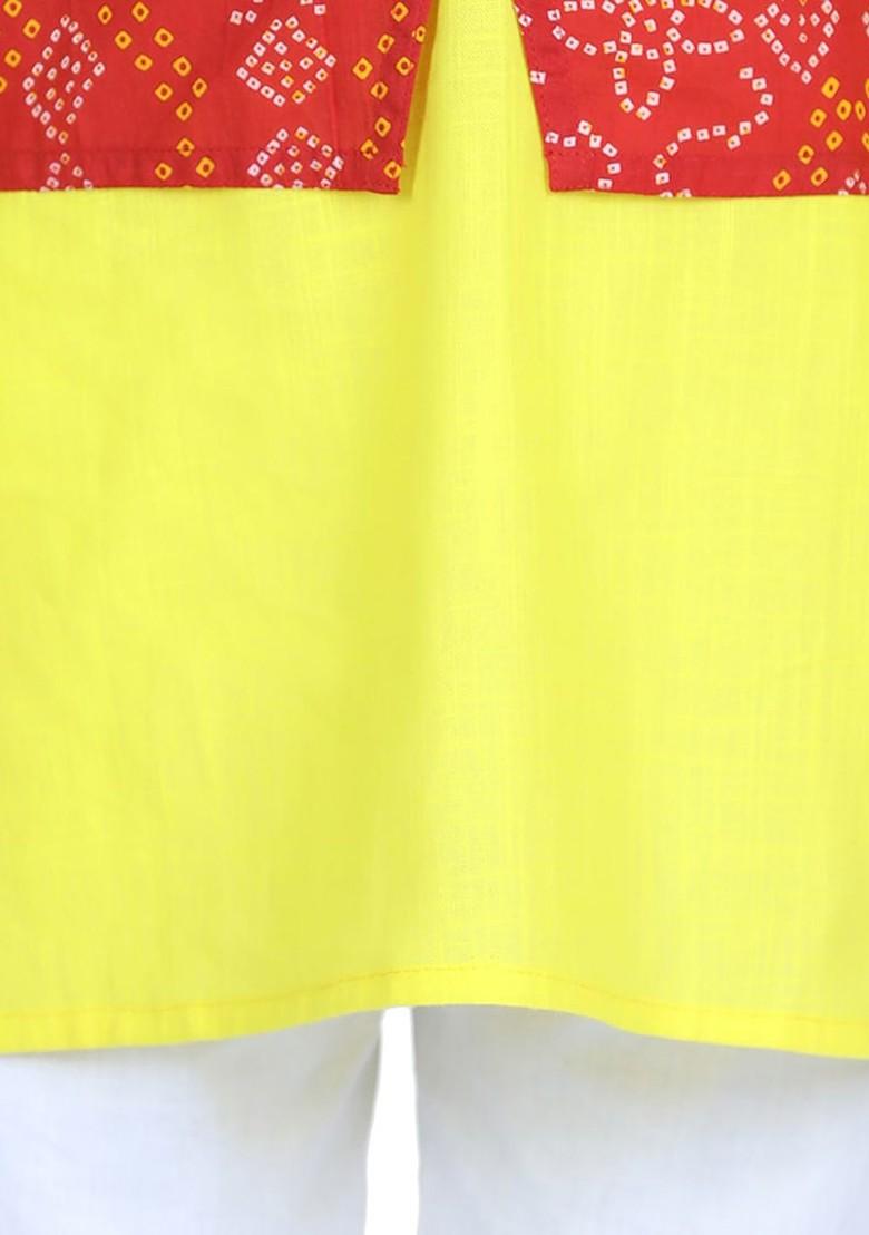 Red Embroidered Cotton Nehru Jacket Set For Boys - Indya