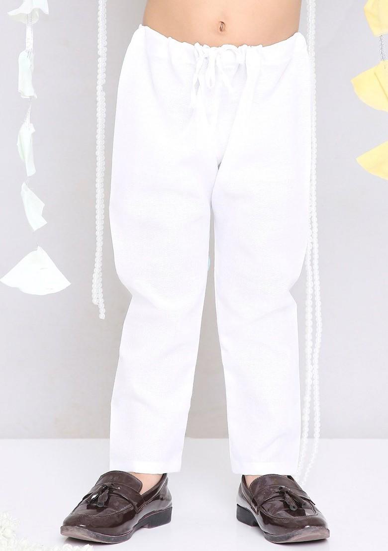 Green Embroidered Cotton Kurta Set For Boys - Indya